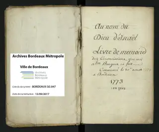 Archives Bordeaux Métropole, GG 847, page 2