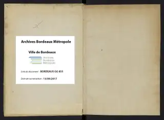 Archives Bordeaux Métropole, GG 855, page 2