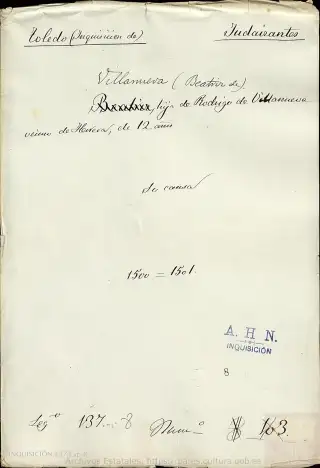 AHN, Inquisición, 137, Exp. 8, page 1