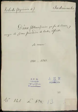 AHN, Inquisición, 141, Exp. 13, page 1