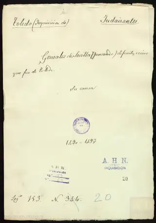 AHN, Inquisición, 153, Exp. 20, page 1