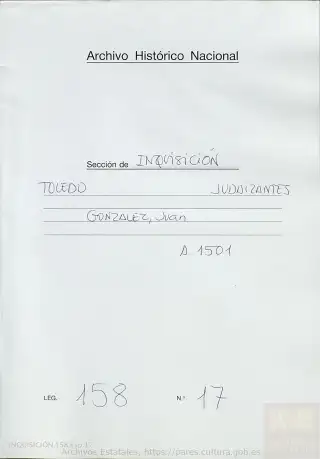 AHN, Inquisición, 158, Exp. 17, page 1