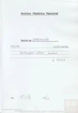 AHN, Inquisición, 158, Exp. 6, page 1