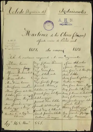 AHN, Inquisición, 165, Exp. 1, page 1