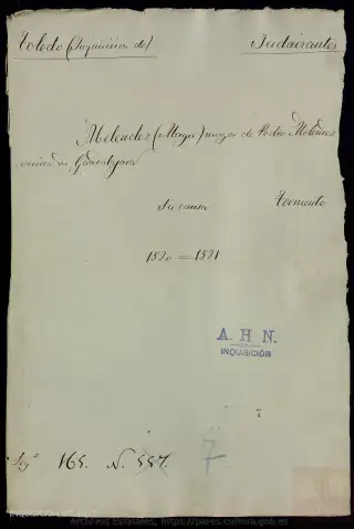 AHN, Inquisición, 165, Exp. 7, page 1