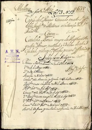 AHN, Inquisición, 1707, Exp. 12, page 1