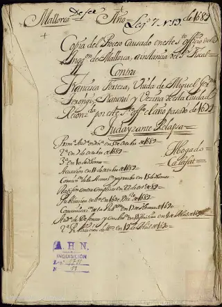 AHN, Inquisición, 1711, Exp. 19, page 1