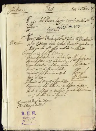 AHN, Inquisición, 1711, Exp. 7, page 1