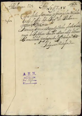 AHN, Inquisición, 1711, Exp. 8, page 1