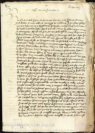 AHN, Inquisición, 5311, Exp. 58, page 1