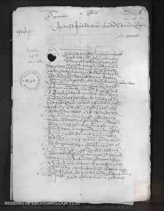 ARCHV, Registro de Ejecutorias, caja 21, 25, page 1