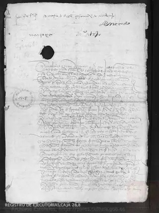 ARCHV, Registro de Ejecutorias, caja 28, 8, page 1