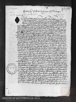ARCHV, Registro de Ejecutorias, caja 30, 18, page 1