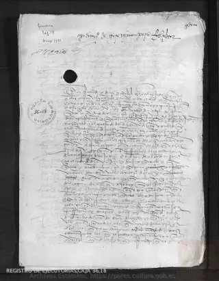 ARCHV, Registro de Ejecutorias, caja 36, 18, page 1