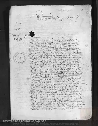 ARCHV, Registro de Ejecutorias, caja 37, 5, page 1
