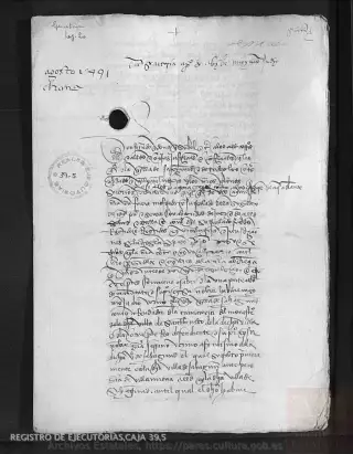ARCHV, Registro de Ejecutorias, caja 39, 5, page 1