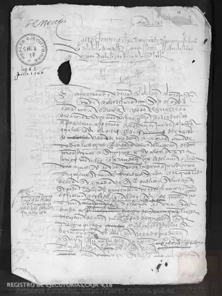 ARCHV, Registro de Ejecutorias, caja 4, 18, page 1