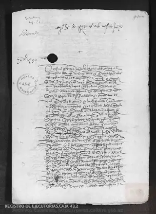 ARCHV, Registro de Ejecutorias, caja 43, 2, page 1