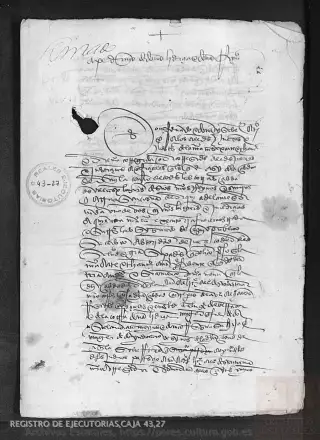 ARCHV, Registro de Ejecutorias, caja 43, 27, page 1