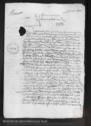 ARCHV, Registro de Ejecutorias, caja 45, 28, page 1