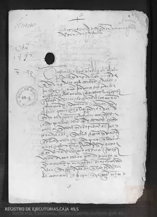 ARCHV, Registro de Ejecutorias, caja 49, 5, page 1