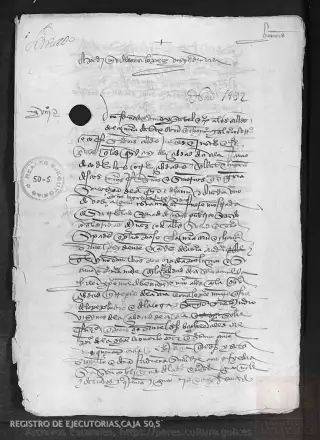 ARCHV, Registro de Ejecutorias, caja 50, 5, page 1