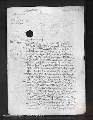 ARCHV, Registro de Ejecutorias, caja 6, 33, page 1