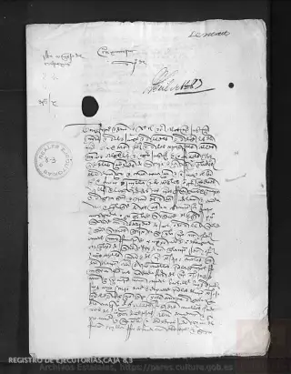 ARCHV, Registro de Ejecutorias, caja 8, 3, page 1